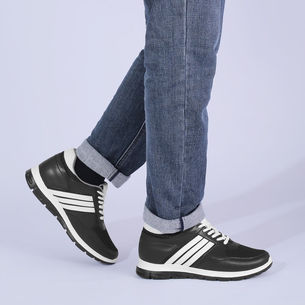 9-LIONS Height Increasing Sneakers Shoes for Men - Men Taller Shoes - Black Elevator Sneakers 8CM / 3.15 Inches