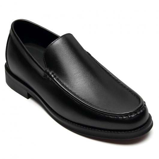 9-LIONS Elevator Shoes For Men - Black Leather Slip-On Business Casual Shoes 5CM / 1.95 Inches