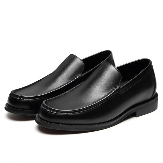 9-LIONS Elevator Shoes For Men - Black Leather Slip-On Business Casual Shoes 5CM / 1.95 Inches