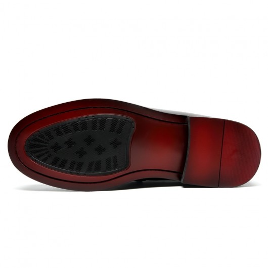 9-LIONS Elevator Shoes For Men - Black Leather Slip-On Business Casual Shoes 5CM / 1.95 Inches