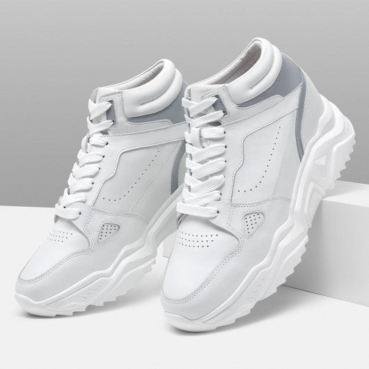 9-LIONS height increasing sneakers - mens sneakers that make you taller - high top men's white sneakers 10 CM / 3.94 Inches