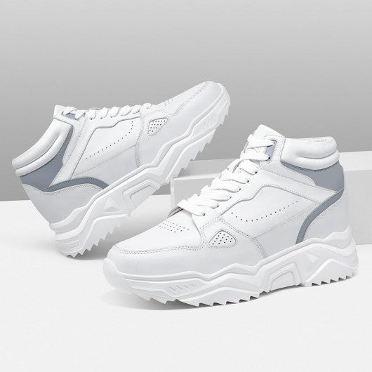 9-LIONS height increasing sneakers - mens sneakers that make you taller - high top men's white sneakers 10 CM / 3.94 Inches