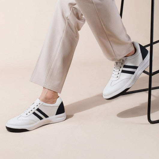 9-LIONS Elevator Sneakers - Height Enhancing Shoes - Casual Men's White Sneakers 7CM / 2.76 Inches