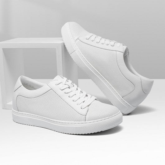 9-LIONS height increasing sneakers - white sneakers that make you taller - breathable casual men's sneakers 7cm / 2.76 Inches