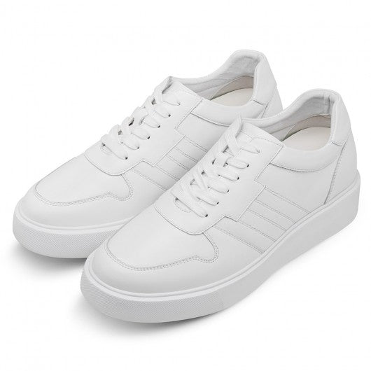 9-LIONS elevator sneakers - high increase shoes - casual men's white sneakers 7 CM / 2.76 Inches