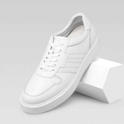 9-LIONS elevator sneakers - high increase shoes - casual men's white sneakers 7 CM / 2.76 Inches