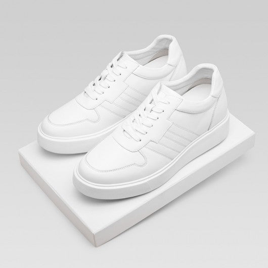 9-LIONS elevator sneakers - high increase shoes - casual men's white sneakers 7 CM / 2.76 Inches