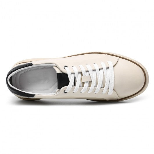 9-LIONS height increasing sneakers - shoe lifts to increase height - beige men's casual sneakers 6CM / 2.36 inches