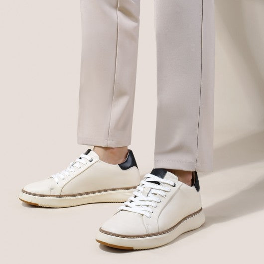 9-LIONS height increasing sneakers - shoe lifts to increase height - beige men's casual sneakers 6CM / 2.36 inches