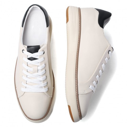 9-LIONS height increasing sneakers - shoe lifts to increase height - beige men's casual sneakers 6CM / 2.36 inches