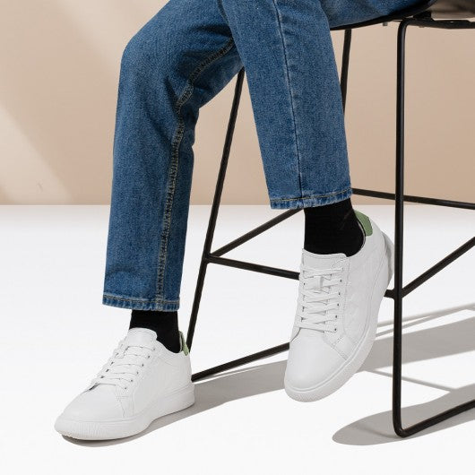 9-LIONS Height Increasing Sneakers - Shoes To Increase Height Men - White Casual Sneakers 7cm / 2.76 Inches