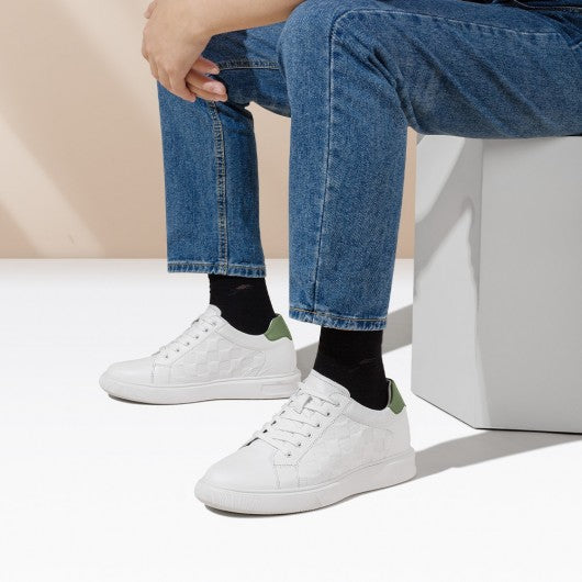 9-LIONS Height Increasing Sneakers - Shoes To Increase Height Men - White Casual Sneakers 7cm / 2.76 Inches