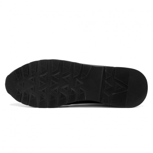 9-LIONS Height Increasing Shoes For Men - Black Leather Men's Casual Sneakers 3.15 inches / 8CM