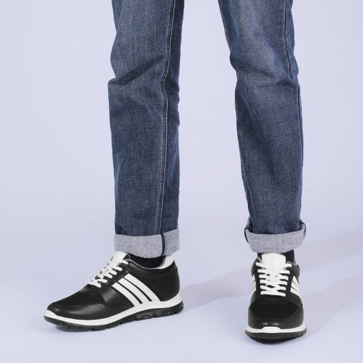 9-LIONS Height Increasing Sneakers Shoes for Men - Men Taller Shoes - Black Elevator Sneakers 8CM / 3.15 Inches