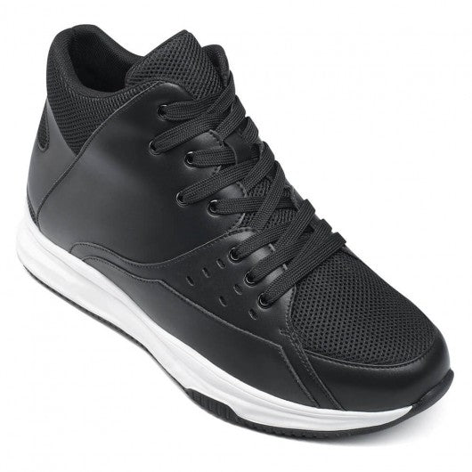 9-LIONS Height Increasing Basketball Shoe Black High-Top Sneakers that make you taller 9 CM / 3.54 Inches