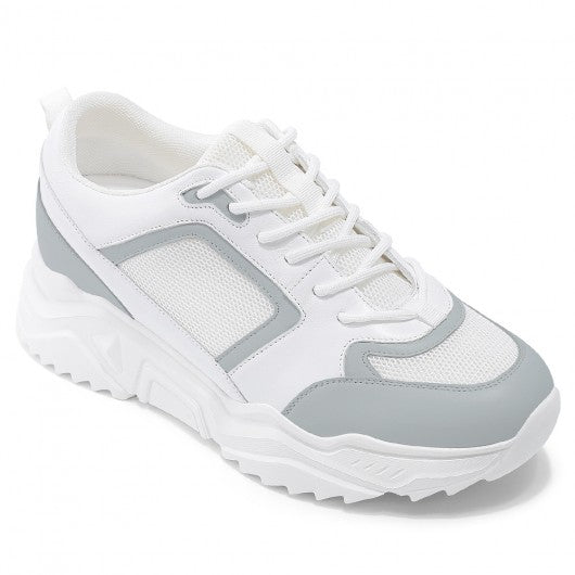 9-LIONS custom elevator sneakers - men's casual white sneakers to increase height 8 CM / 3.15 inches