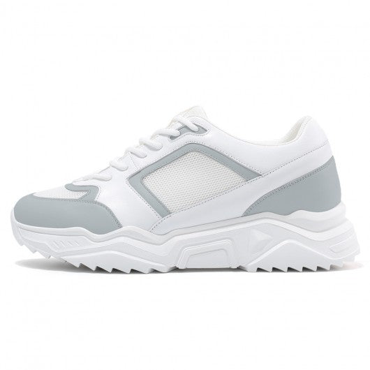 9-LIONS custom elevator sneakers - men's casual white sneakers to increase height 8 CM / 3.15 inches