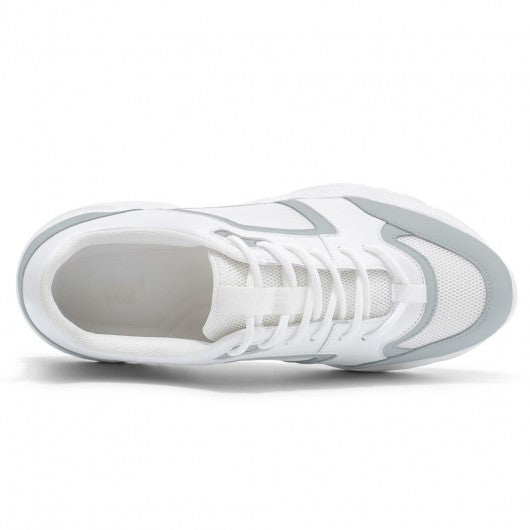 9-LIONS custom elevator sneakers - men's casual white sneakers to increase height 8 CM / 3.15 inches