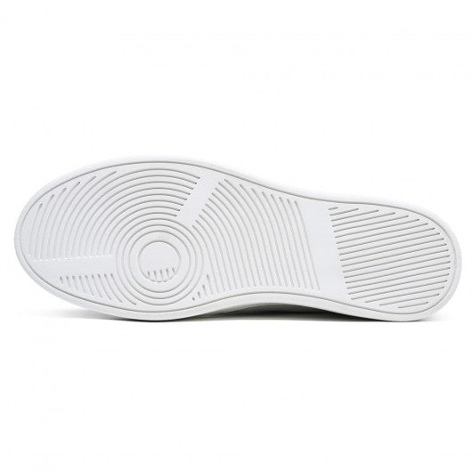 9-LIONS height increasing casual shoes sneakers - white men's leather casual lift shoes 2.36 inches / 6cm