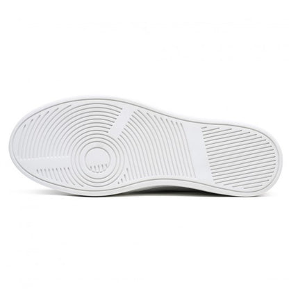 9-LIONS height increasing casual shoes sneakers - white men's leather casual lift shoes 2.36 inches / 6cm