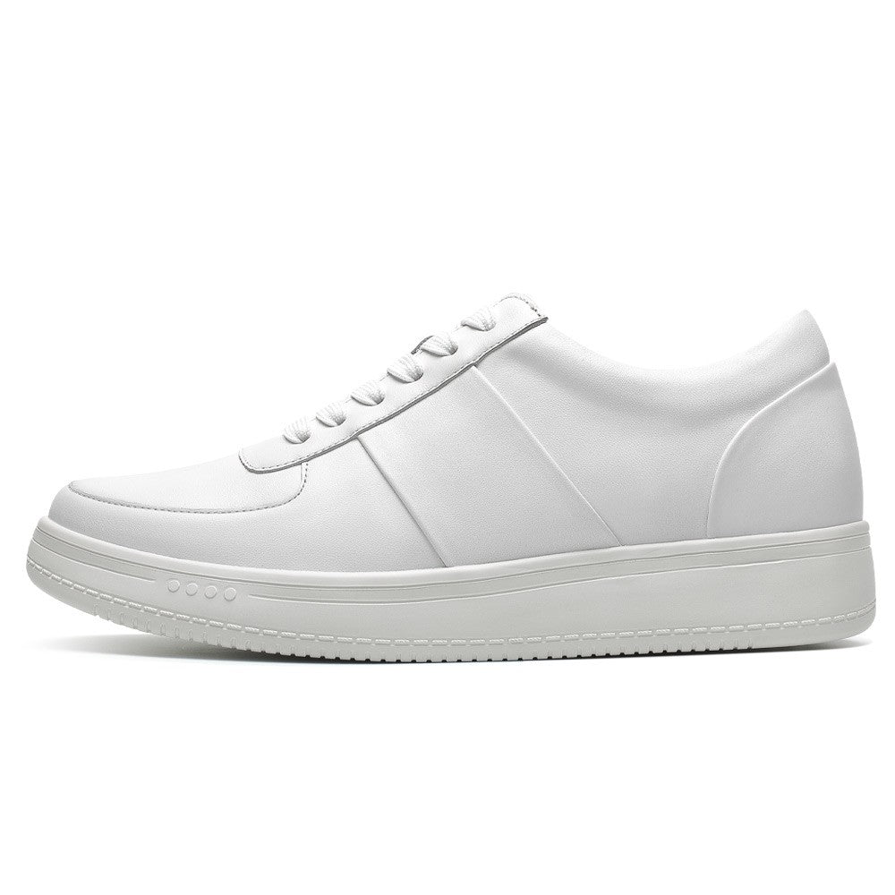9-LIONS Height Increasing Shoes For Men - Casual Elevator Shoes - Cowhide Leather Men's White Shoes 2.36 Inches / 6 CM