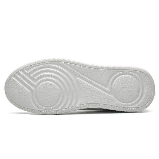 9-LIONS Height Increasing Shoes For Men - Casual Elevator Shoes - Cowhide Leather Men's White Shoes 2.36 Inches / 6 CM