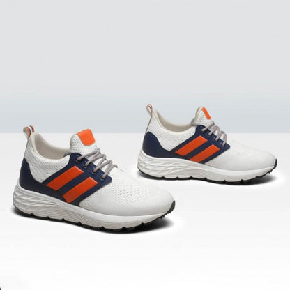 9-LIONS Elevator Shoes For Men - Causal High Heeled Sneakers White Breathable Knit 3.15 Inches / 8 CM