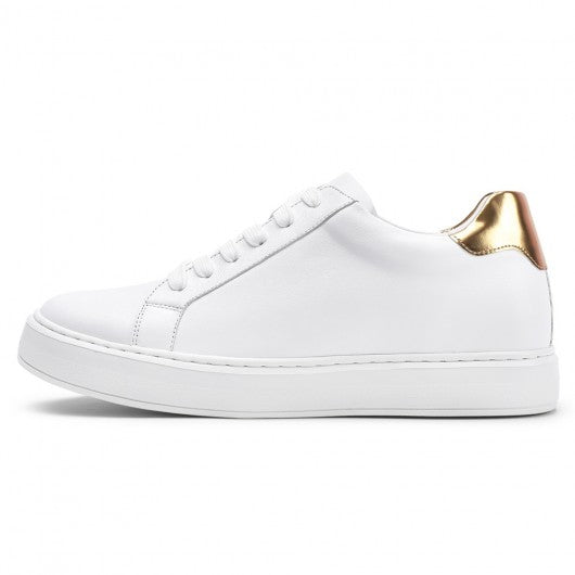 9-LIONS mens shoes with height - mens elevator shoes - White leather casual tall men shoes 7 CM / 2.76 Inches