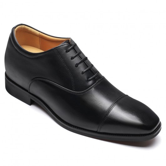 9-LIONS Height Increasing Formal Shoes - Black Leather Men's Oxford Shoes 6CM | 2.36 Inches