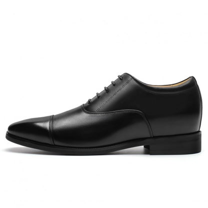 9-LIONS Height Increasing Formal Shoes - Black Leather Men's Oxford Shoes 6CM | 2.36 Inches
