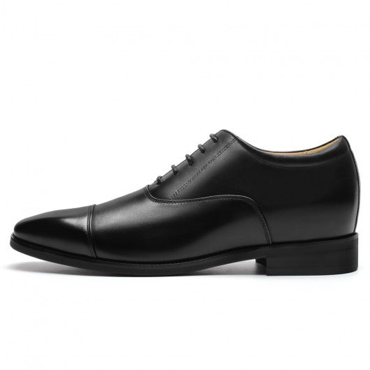9-LIONS Height Increasing Formal Shoes - Black Leather Men's Oxford Shoes 6CM | 2.36 Inches