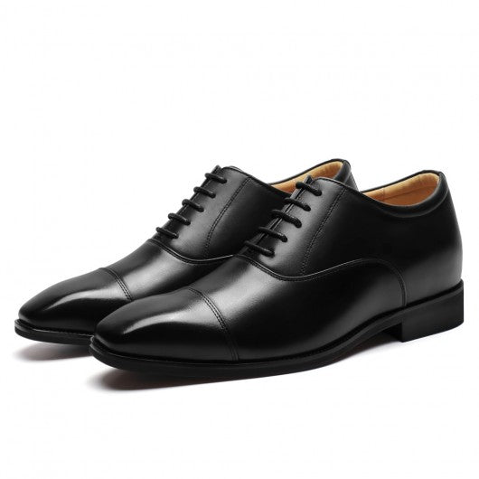 9-LIONS Height Increasing Formal Shoes - Black Leather Men's Oxford Shoes 6CM | 2.36 Inches