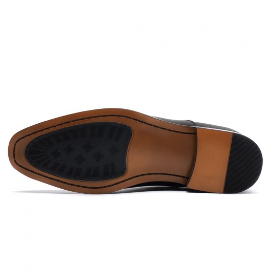 9-LIONS Height Increasing Formal Shoes - Black Leather Men's Oxford Shoes 6CM | 2.36 Inches