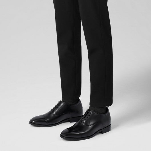 9-LIONS Height Increasing Formal Shoes - Black Leather Men's Oxford Shoes 6CM | 2.36 Inches