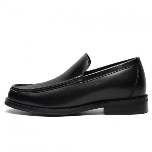 9-LIONS Elevator Shoes For Men - Black Leather Slip-On Business Casual Shoes 5CM / 1.95 Inches