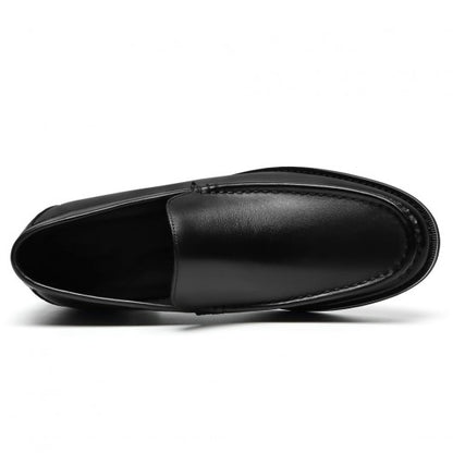 9-LIONS Elevator Shoes For Men - Black Leather Slip-On Business Casual Shoes 5CM / 1.95 Inches