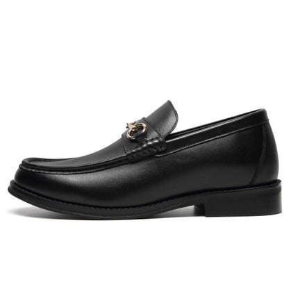 9-LIONS Men's Elevator Loafers - Black Leather Height Increasing Loafer Shoes 5CM / 1.95 Inches