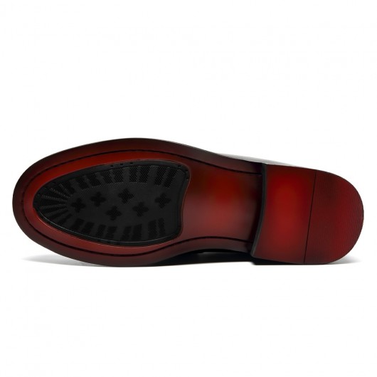 9-LIONS Men's Elevator Loafers - Black Leather Height Increasing Loafer Shoes 5CM / 1.95 Inches
