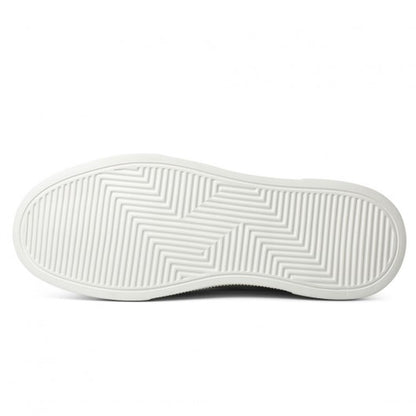 9-LIONS Elevator Shoes For Men - White Leather Casual Taller Shoes 8CM / 3.15 inches
