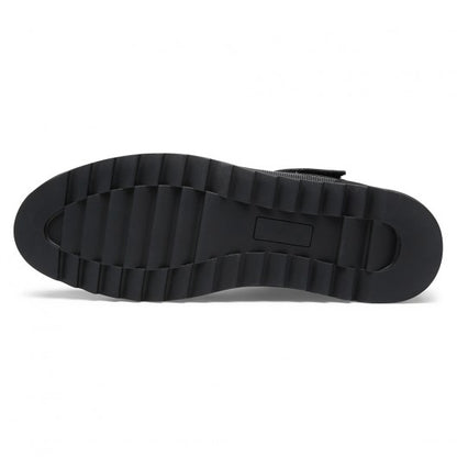 9-LIONS height increasing sneakers - men's leather high top sneakers - black - 7 CM / 2.76 inches taller