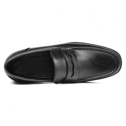 9-LIONS mens elevator loafers - high heel lifting shoes - black men's penny loafers 6CM / 2.36 inches