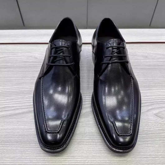 9-LIONS Elevator Dress Shoes - Black Derby Shoes that Add Height 7CM / 2.76 Inches