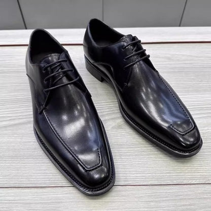 9-LIONS Elevator Dress Shoes - Black Derby Shoes that Add Height 7CM / 2.76 Inches