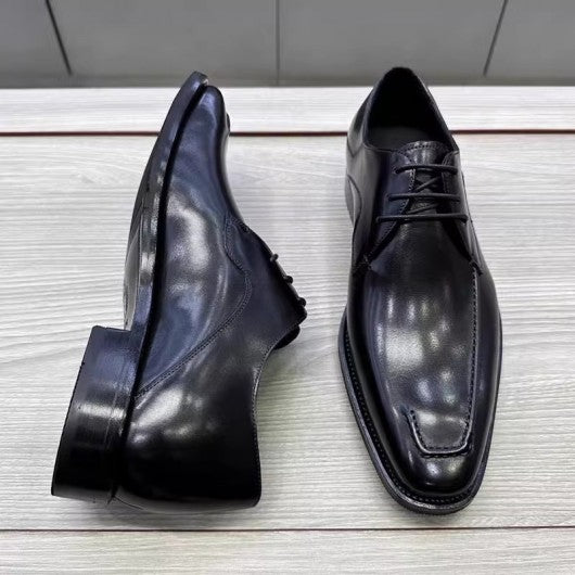 9-LIONS Elevator Dress Shoes - Black Derby Shoes that Add Height 7CM / 2.76 Inches