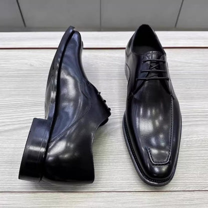 9-LIONS Elevator Dress Shoes - Black Derby Shoes that Add Height 7CM / 2.76 Inches