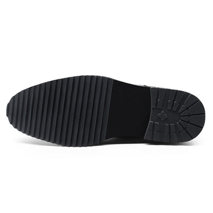 9-LIONS Hidden Elevator Shoes - Mens Boots That Make You Taller - Black Brogue Boots 10 CM / 3.94 Inches