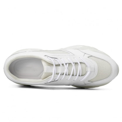 9-LIONS Height Increasing Sneakers for Men - White Leather Shoes That Make You Taller 10CM / 3.94 Inches