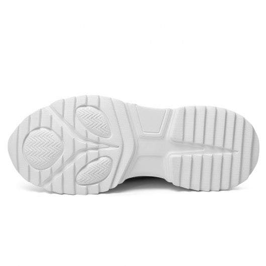 9-LIONS Height Increasing Sneakers for Men - White Leather Shoes That Make You Taller 10CM / 3.94 Inches