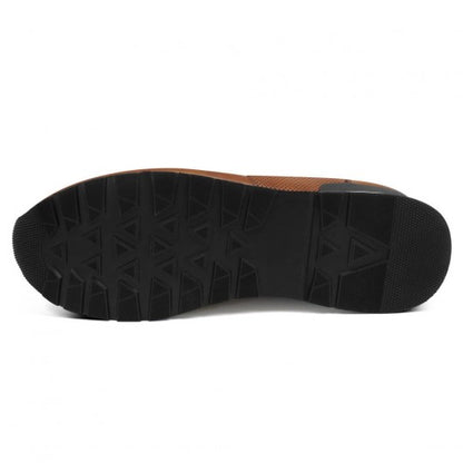 9-LIONS Casual Elevator Shoes For Men - Luxury Brown Cowhide Leather Shoe That Make You Taller 3.15 Inches / 8 CM